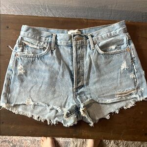 Agolde Parker Women's Ripped Jean Shorts - Light Blue 27